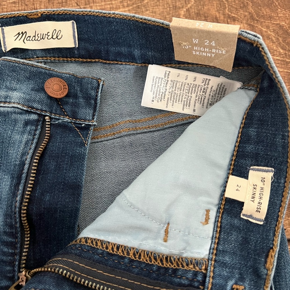 NWT Madewell 10” High-rise skinny jeans W24